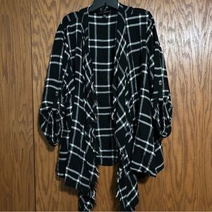 Black Plaid Cardigan